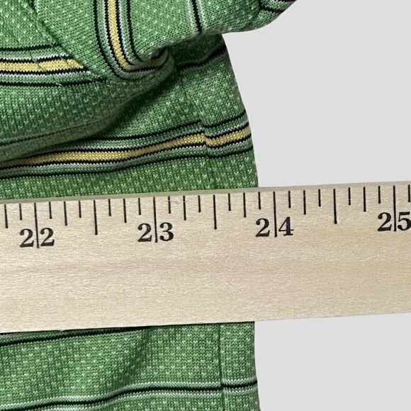 Brooks Brothers Prosport Mens Polo Shirt XL Green‎ Yellow Striped Golf Collared - Picture 5 of 9